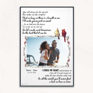 Bird You Will Always Be The Miracle Couples Canvas, Custom Couple Gifts