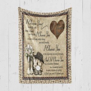 Boots Of Couple I Choose You Vintage Style Couple Blanket, Best Couple Gift