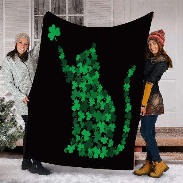 Cat Samrock Green Blanket, St Pactrick’s Day Blanket