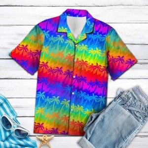 Coconut Palm Tree Rainbow LGBT Hawaiian Shirt – LGBT Gifts