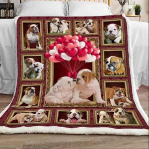 Couple Bulldog Cute Couple Blanket, Best Couple Gift