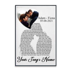 Couple Silhouette Song Lyrics Couples Canvas, Custom Couple Gifts