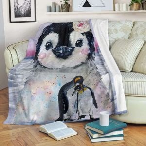 Cute Penguin Couples Blanket, Best Gift For Couple