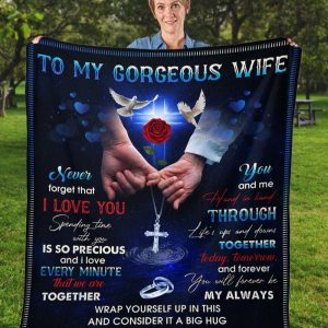 Dove Couple Spend Time With You To My Wife Blanket Personalized Gift For Wife 1