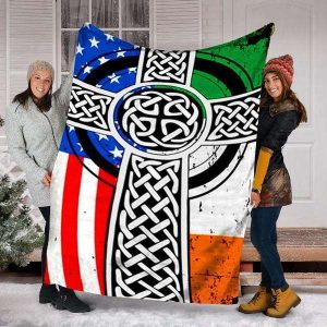 Flag Color Irish Symbol Blanket, St Pactrick's Day Blanket