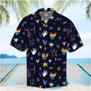Hand Rainbow Hearts Love LGBT Hawaiian Shirt – LGBT Gifts