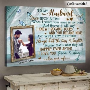 Happily Ever After I Love You Couples Canvas, Custom Couple Gifts