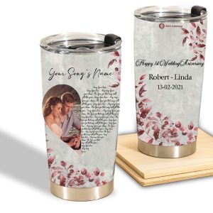 Heart Song Lyrics For Special Moment Couples Tumbler, Custom Couple Gifts