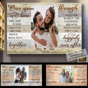 I Became Yours And We Will Stay Together Couples Canvas, Custom Couple Gifts
