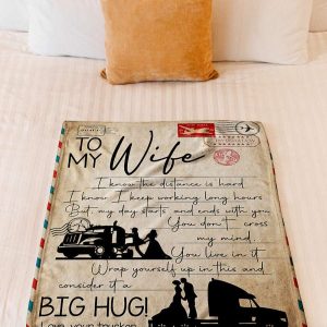I Know The Distance Is Hard To My Wife Blanket, Personalized Gift For Wife