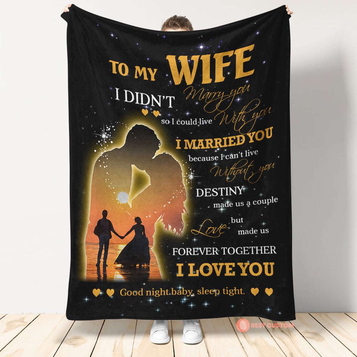 I Love You And Good Night Baby To My Wife Blanket, Best Gift For Wife
