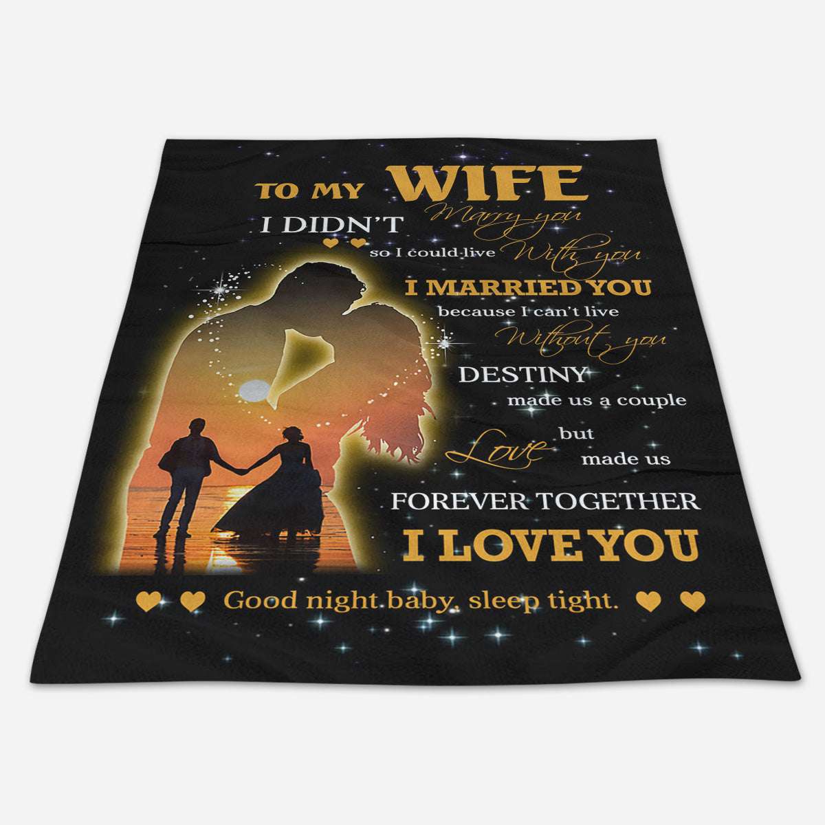 I Love You And Good Night Baby To My Wife Blanket, Best Gift For Wife