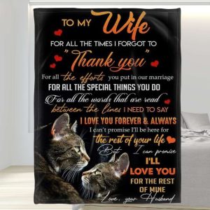 I Need To Say I Love You Cat Couple To My Wife Blanket, Personalized Gift For Wife