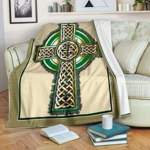 Irish Celtic Cross St Patricks Day Blanket