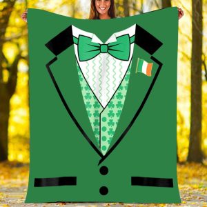 Irish Green Tuxedo Irish Gift Fleece Blanket