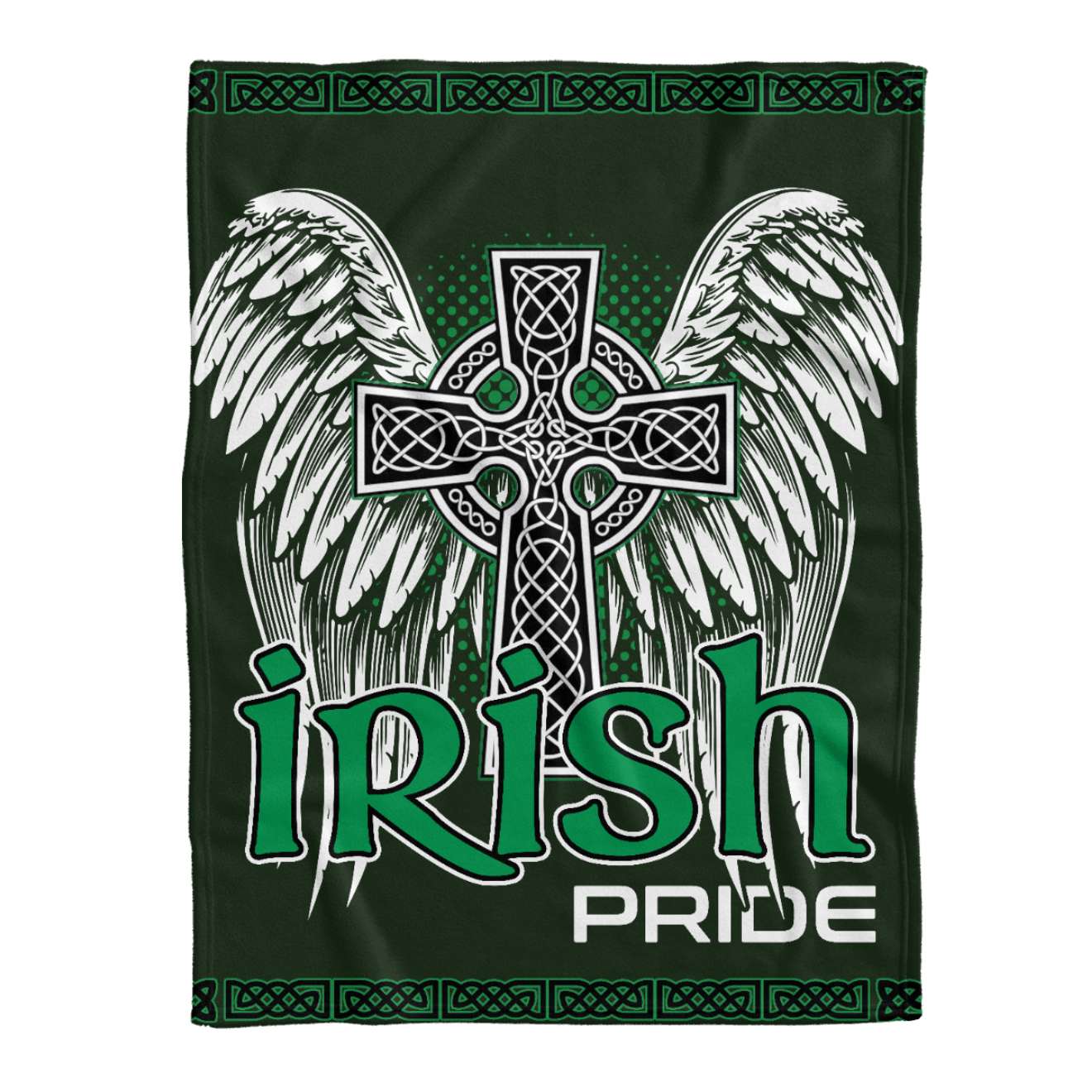 Irish Pride Celttic Cross With Wings Blanket