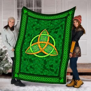 Irish Trinity Knot Shamrock Green Blanket St Patricks Day Blanket 1