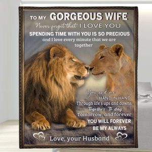 Lion Couple I Love Every Minute Together To My Wife Blanket, Personalized Gift For Wife