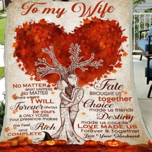 Love Made Us Together Heart Tree To My Wife Blanket, Personalized Gift For Wife