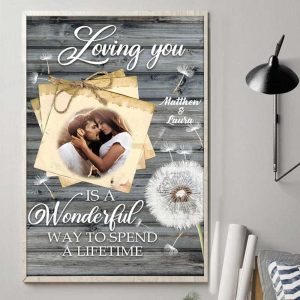 Loving You Is Wonderful Way Couples Canvas, Custom Couple Gifts