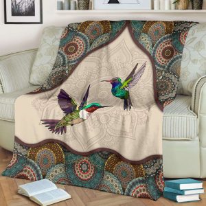 Mandala Hummingbird Couple Blanket, Best Couple Gift