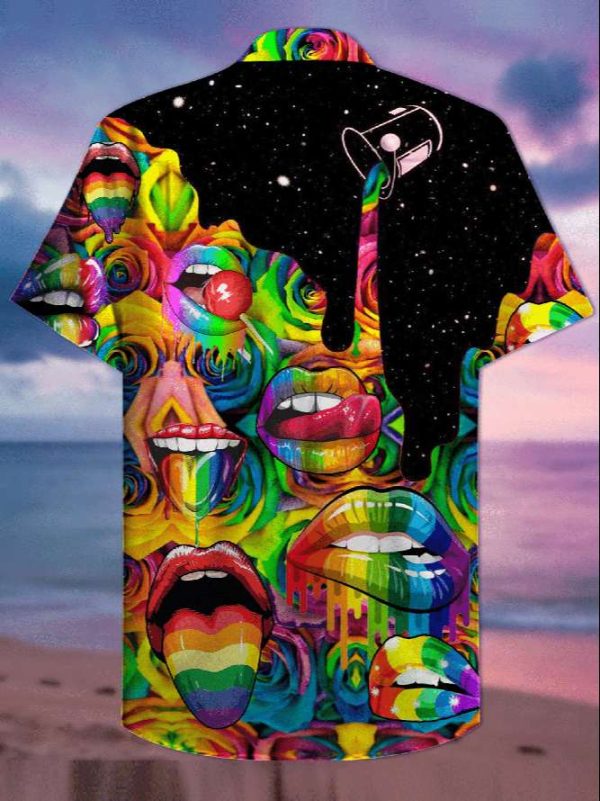 Mouths Candy Rainbow Color Graphic LGBT Hawaiian Shirt – LGBT Gifts