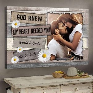 My Heart Needed You Couples Canvas, Custom Couple Gifts