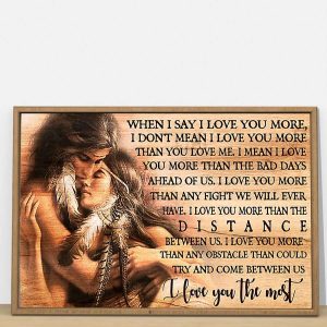 Native American I Love You The Most Couples Canvas, Custom Couple Gifts