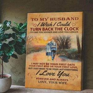 Old Couple To Be Your Last Everything Vintage To My Husband Canvas, Personalized Gift For Husband