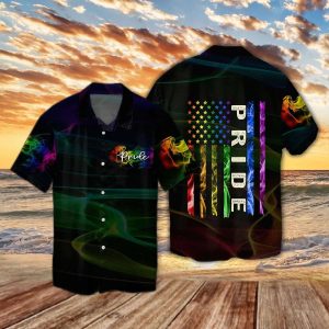 Pride Smoke USA Flag LGBT Hawaiian Shirt – LGBT Gifts