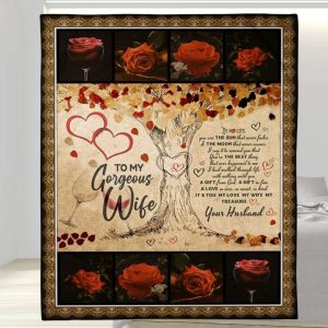 Rose Vintage A Gift From God To My Wife Blanket, Personalized Gift For Wife