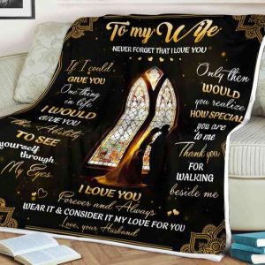 Through My Eyes To My Wife Blanket, Personalized Gift For Wife