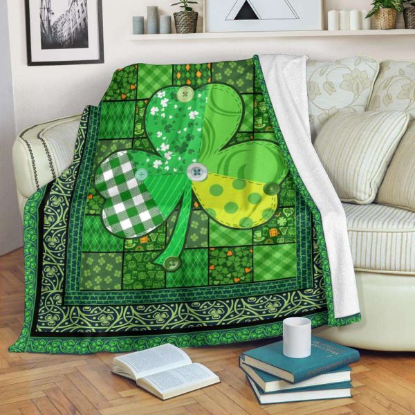 Shamrock Irish Quilt Pattern Blanket St Patrick’s Day Gift