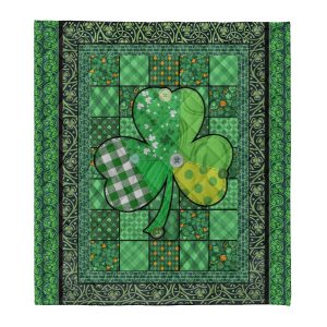 Shamrock Irish Quilt Pattern Blanket St Patricks Day Gift 2
