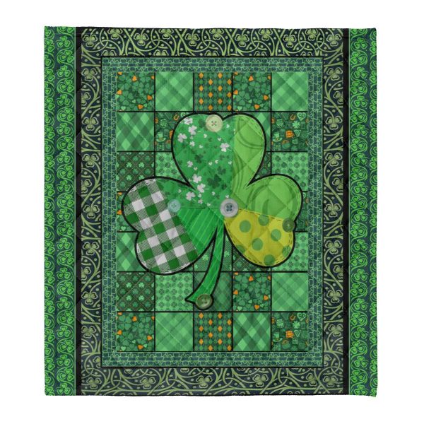 Shamrock Irish Quilt Pattern Blanket St Patrick’s Day Gift