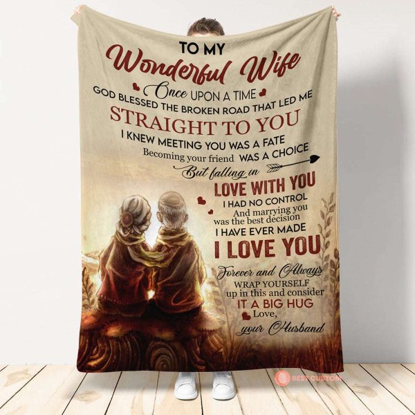 Straight To You To My Wonderful Wife Blanket, Personalized Gift For Wife