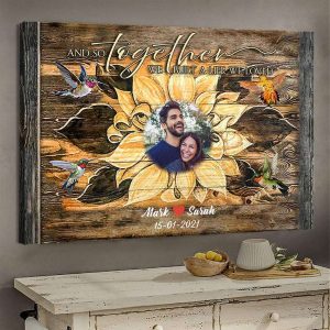 Sunflower And So Together We Built A Life We Loved Couples Canvas, Personalized Couple Gifts