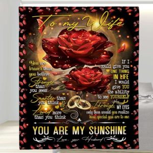 The Ability To See Yourself Flower To My Wife Blanket, Personalized Gift For Wife
