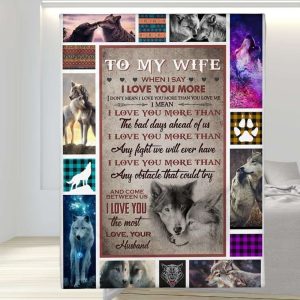 The Bad Day Ahead Of Us Wolf Couple To My Wife Blanket, Personalized Gift For Wife