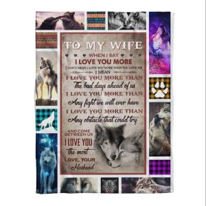 The Bad Day Ahead Of Us Wolf Couple To My Wife Blanket, Personalized Gift For Wife