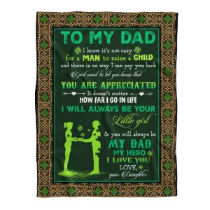 To My Dad Love Letter Shamrock Blanket St Patricks Day Gift For Dad From Daughter 2
