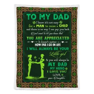 To My Dad Love Letter Shamrock Blanket St Patricks Day Gift For Dad From Daughter 3