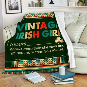 Vintage Ireland Girls Blanket, St Patrick’s Day Blanket