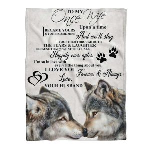 Wolf Couple Together Through Both To My Wife Blanket Personalized Gift For Wife 2