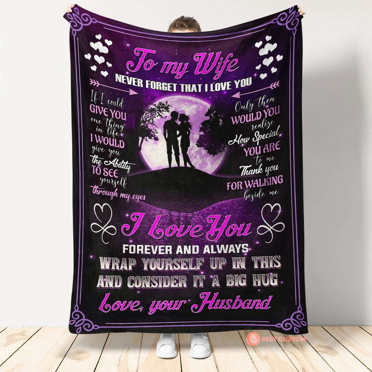Wrap Yourself Up In This To My Wife Blanket, Personalized Gift For Wife