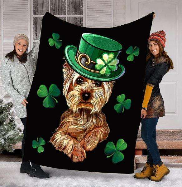 Yorkshire Terrier Dog St Patrick’s Day Dog Lovers Gift Blanket