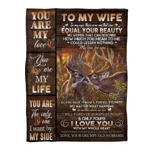 You Are My Love Deer Couple To My Wife Blanket, Personalized Gift For Wife