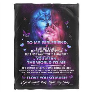 You Mean The World To Me Wolf Couple To My Girlfriend Blanket