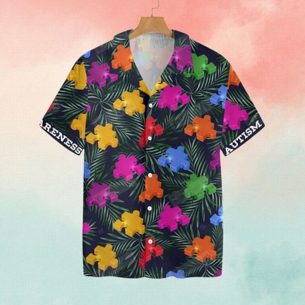 Autism Awareness Puzzle Piece Color Aloha Hawaiian Shirt – Autism Awareness Shirt Designs