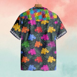 Autism Awareness Puzzle Piece Color Aloha Hawaiian Shirt Autism Awareness Shirt Designs 2